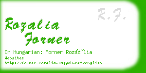 rozalia forner business card